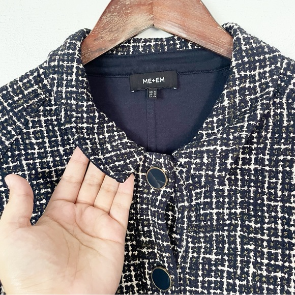 Me+Em Ponte Jacquard Rib Trim Textured Ponte Jersey Jacket Size 12 - Picture 7 of 16